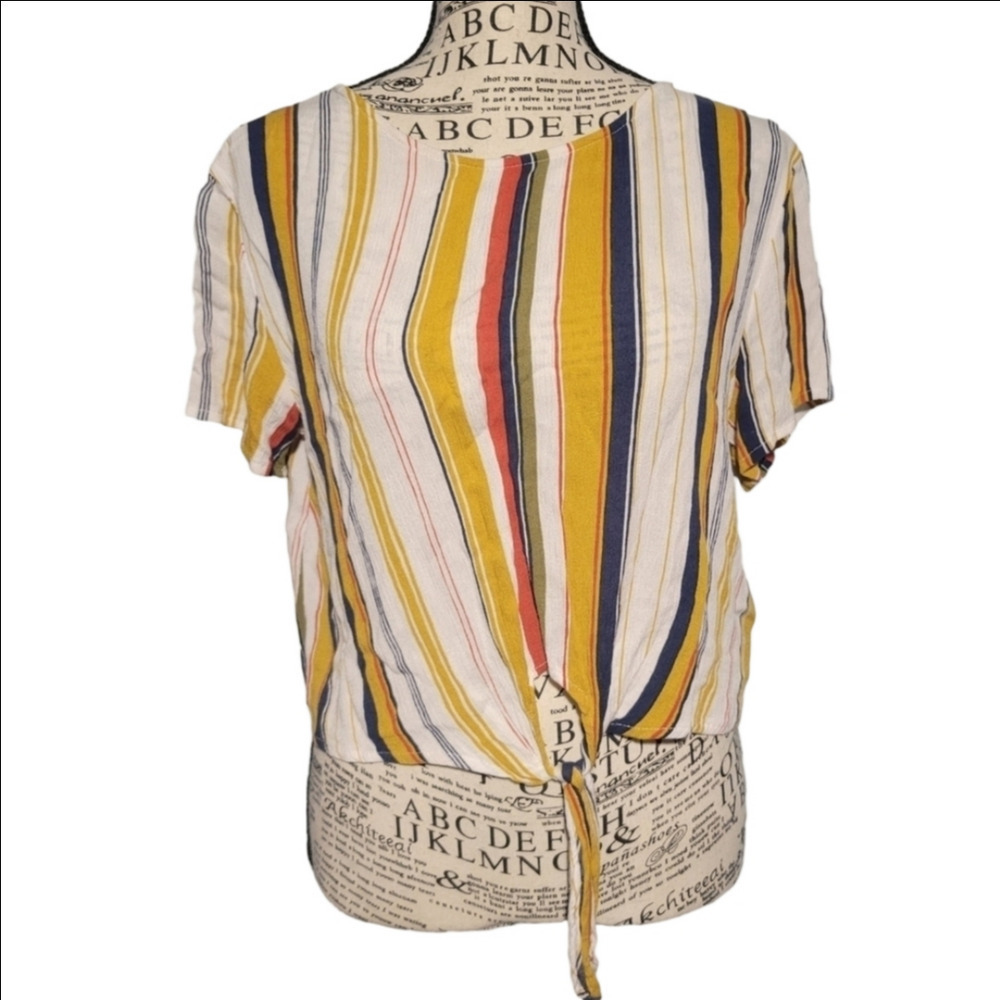 Forever 21 Striped Crop Top Medium Womens